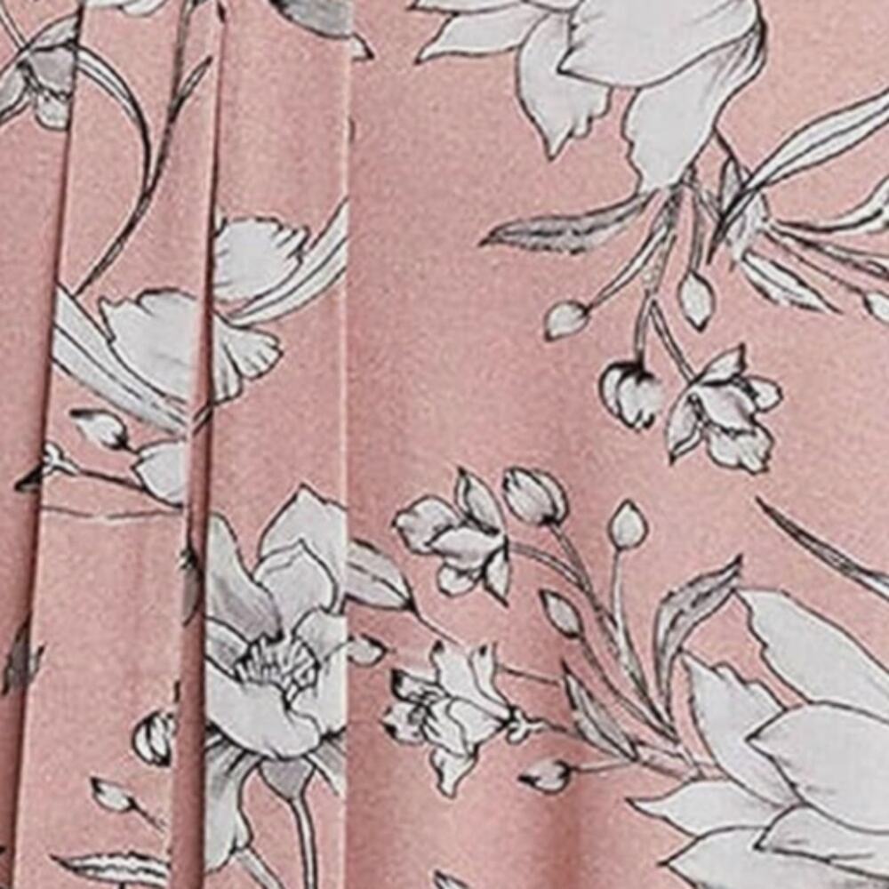 MATTY M Blush Pink faux wrap Dress Short Sleeve Jersey floral Cottagecore  L - Picture 3 of 14
